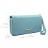 LP6683 - Miss Lulu Women Leather Look Double Zipped Long Purse Light Blue